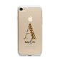 Leopard Print Initial with Name iPhone 7 Bumper Case on Gold iPhone