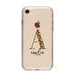 Leopard Print Initial with Name iPhone 8 Bumper Case on Rose Gold iPhone