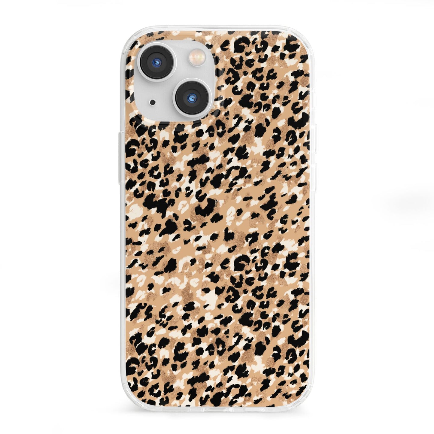 Leopard Print iPhone 13 Mini Clear Bumper Case