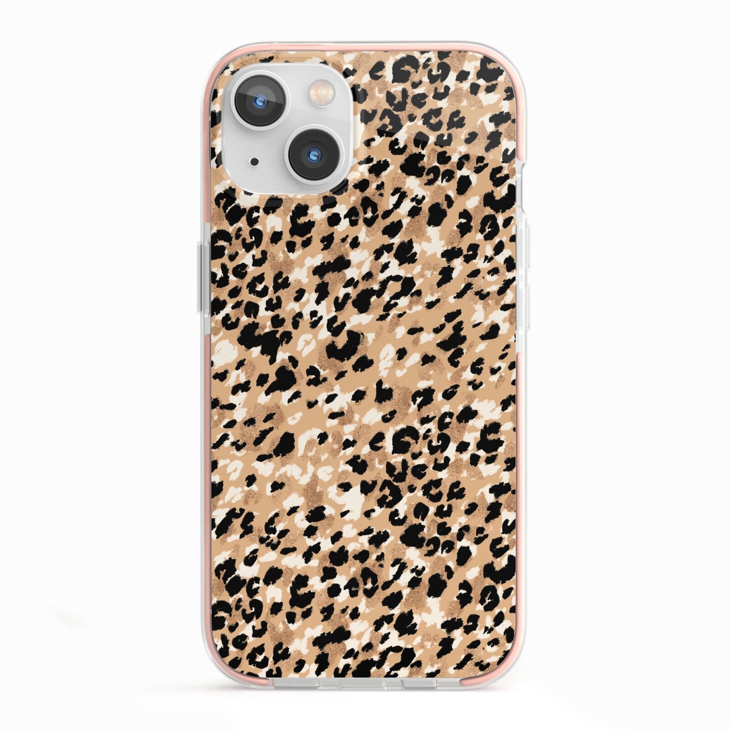 Leopard Print iPhone 13 TPU Impact Case with Pink Edges