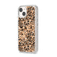 Leopard Print iPhone 14 Glitter Tough Case Starlight Angled Image