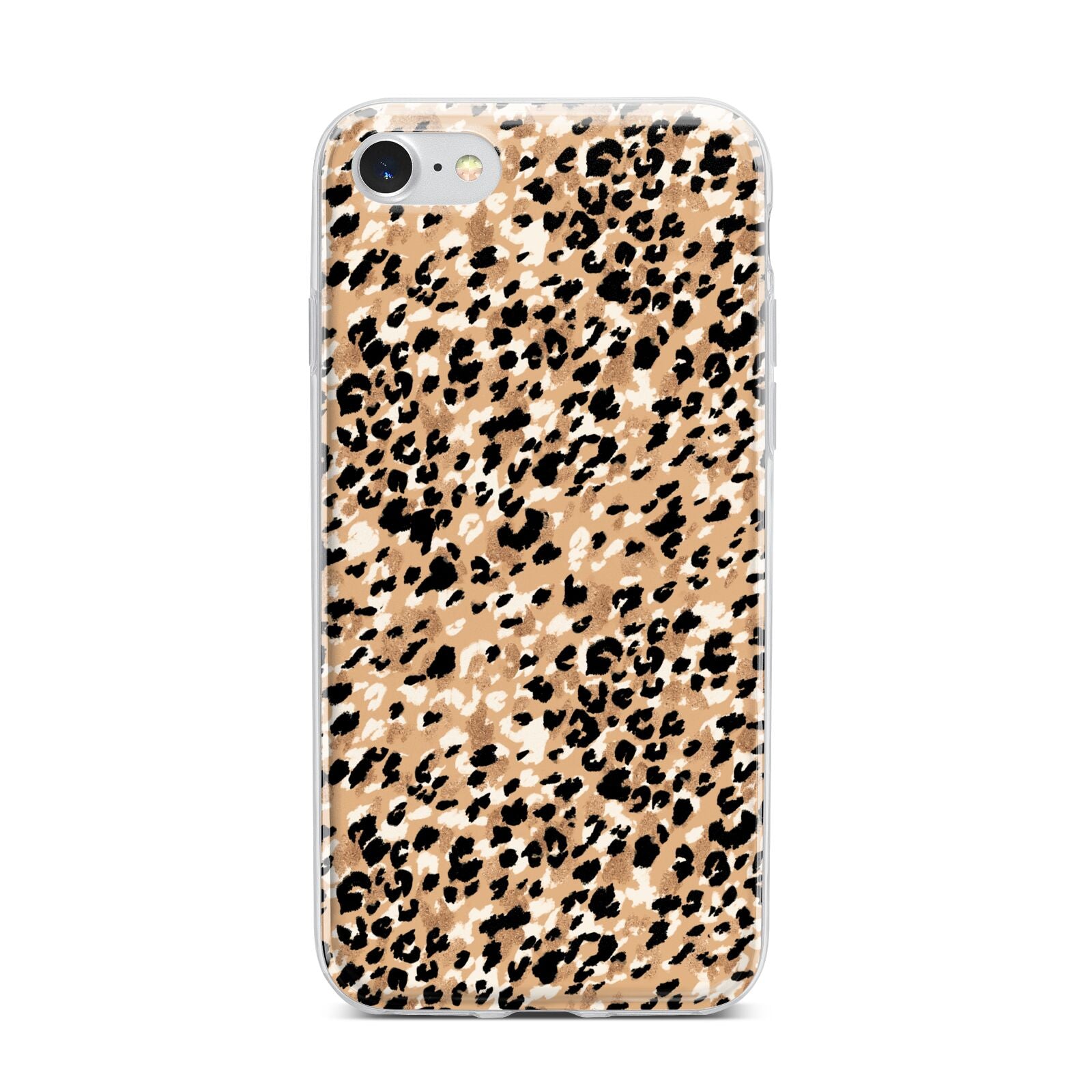 Leopard Print iPhone 7 Bumper Case on Silver iPhone