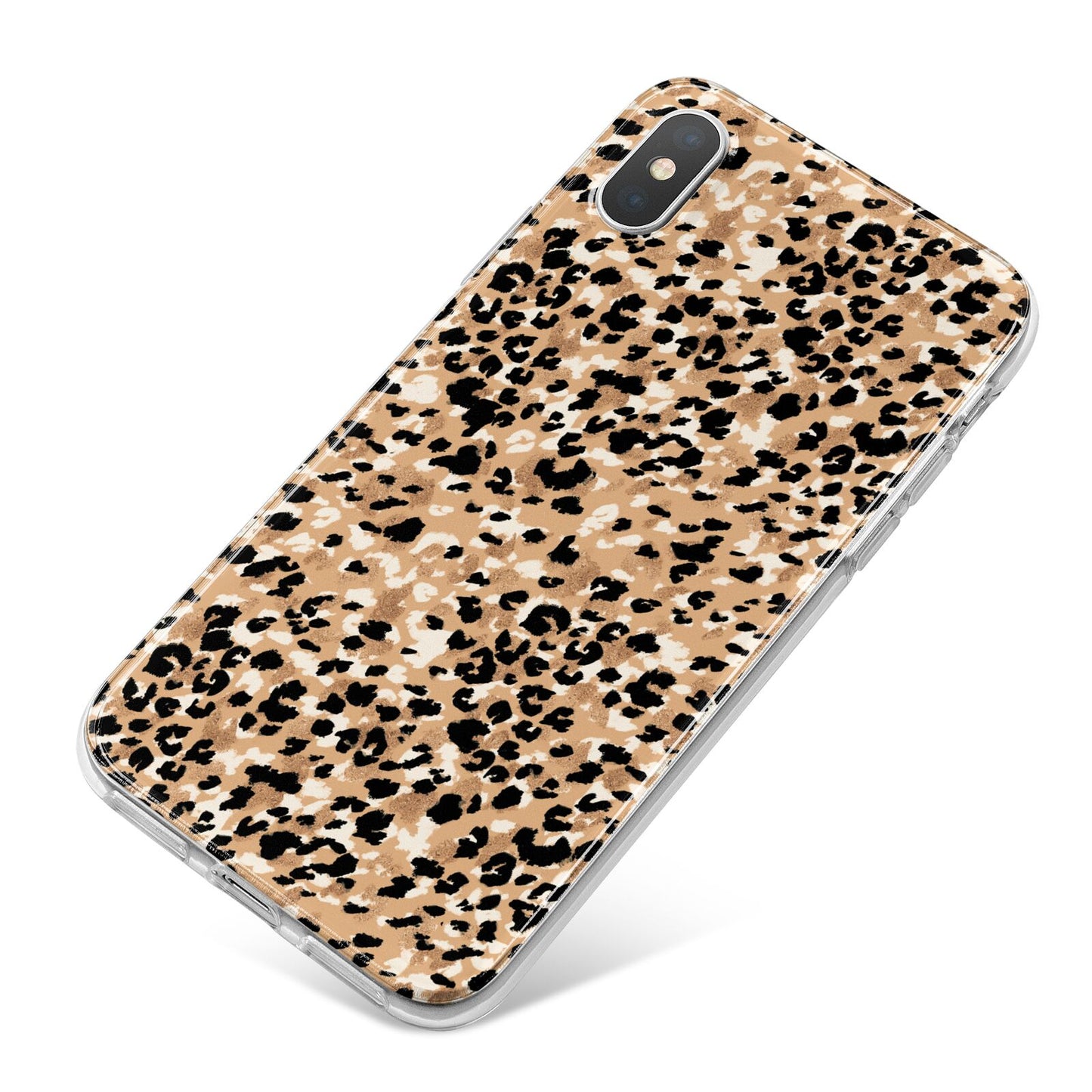 Leopard Print iPhone X Bumper Case on Silver iPhone