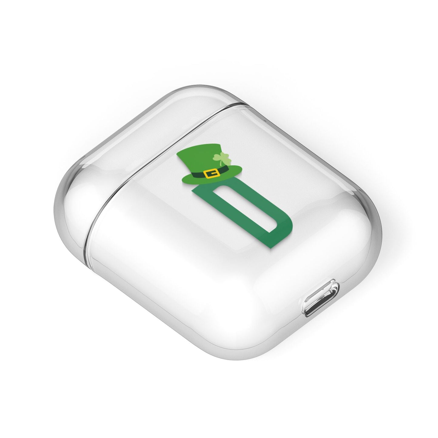 Leprechaun Hat Custom Monogram AirPods Case Laid Flat