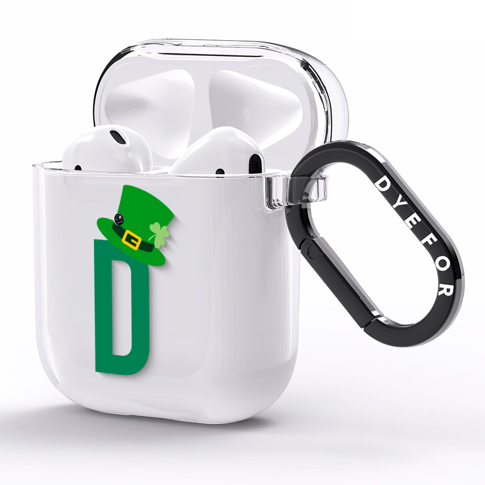 Leprechaun Hat Custom Monogram AirPods Clear Case Side Image
