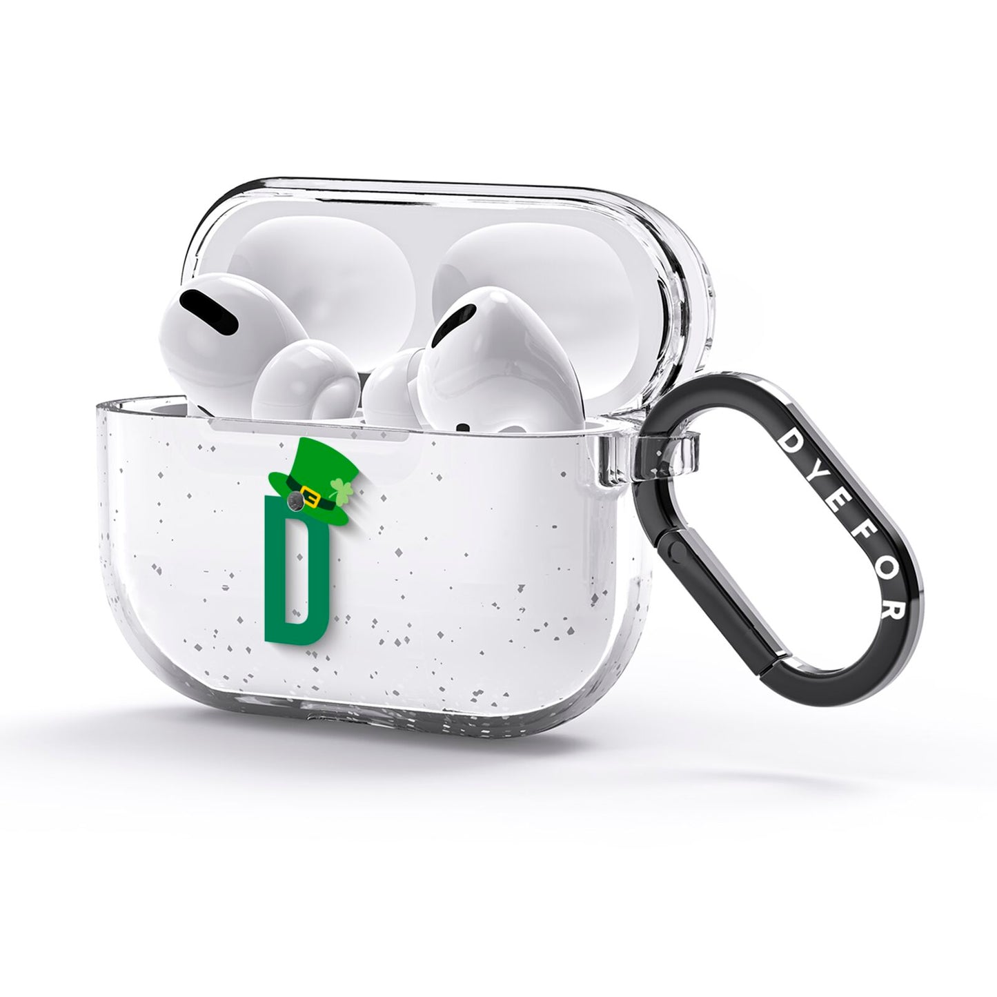 Leprechaun Hat Custom Monogram AirPods Glitter Case 3rd Gen Side Image