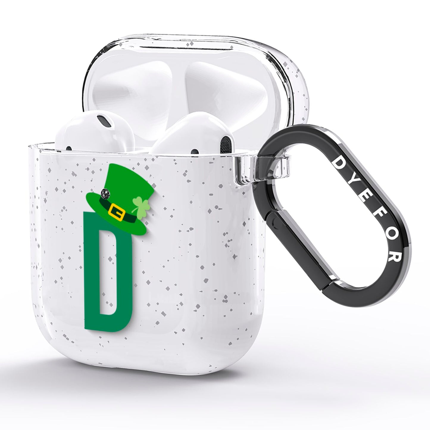Leprechaun Hat Custom Monogram AirPods Glitter Case Side Image