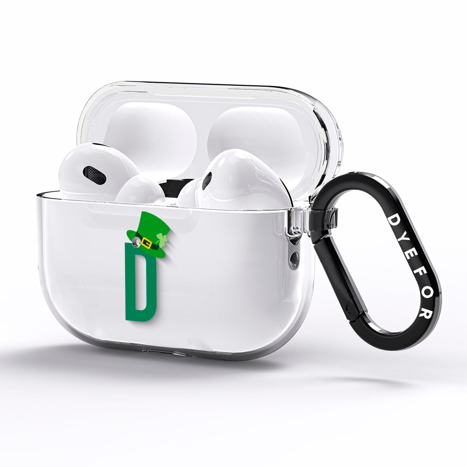 Leprechaun Hat Custom Monogram AirPods Pro Clear Case Side Image