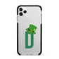 Leprechaun Hat Custom Monogram Apple iPhone 11 Pro Max in Silver with Black Impact Case