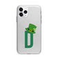 Leprechaun Hat Custom Monogram Apple iPhone 11 Pro Max in Silver with Bumper Case