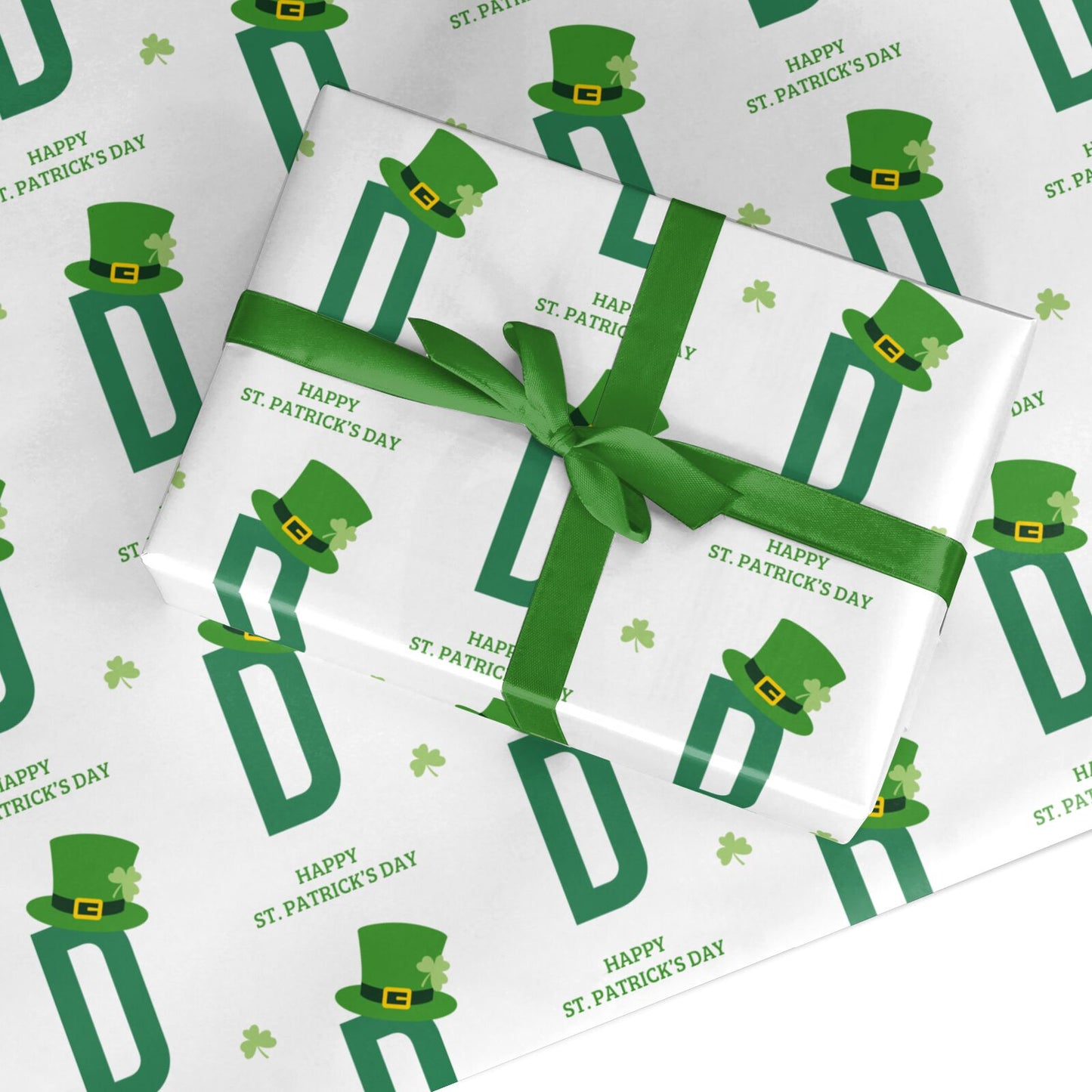 Leprechaun Hat Custom Monogram Custom Wrapping Paper