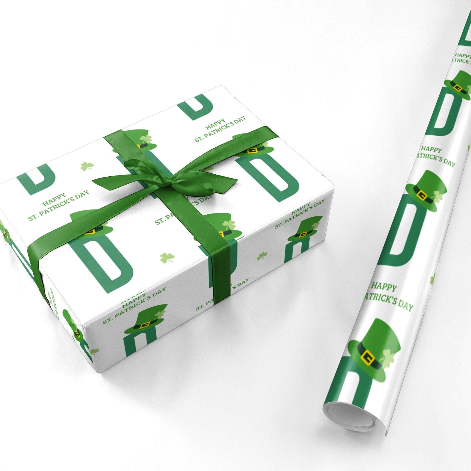Leprechaun Hat Custom Monogram Personalised Wrapping Paper