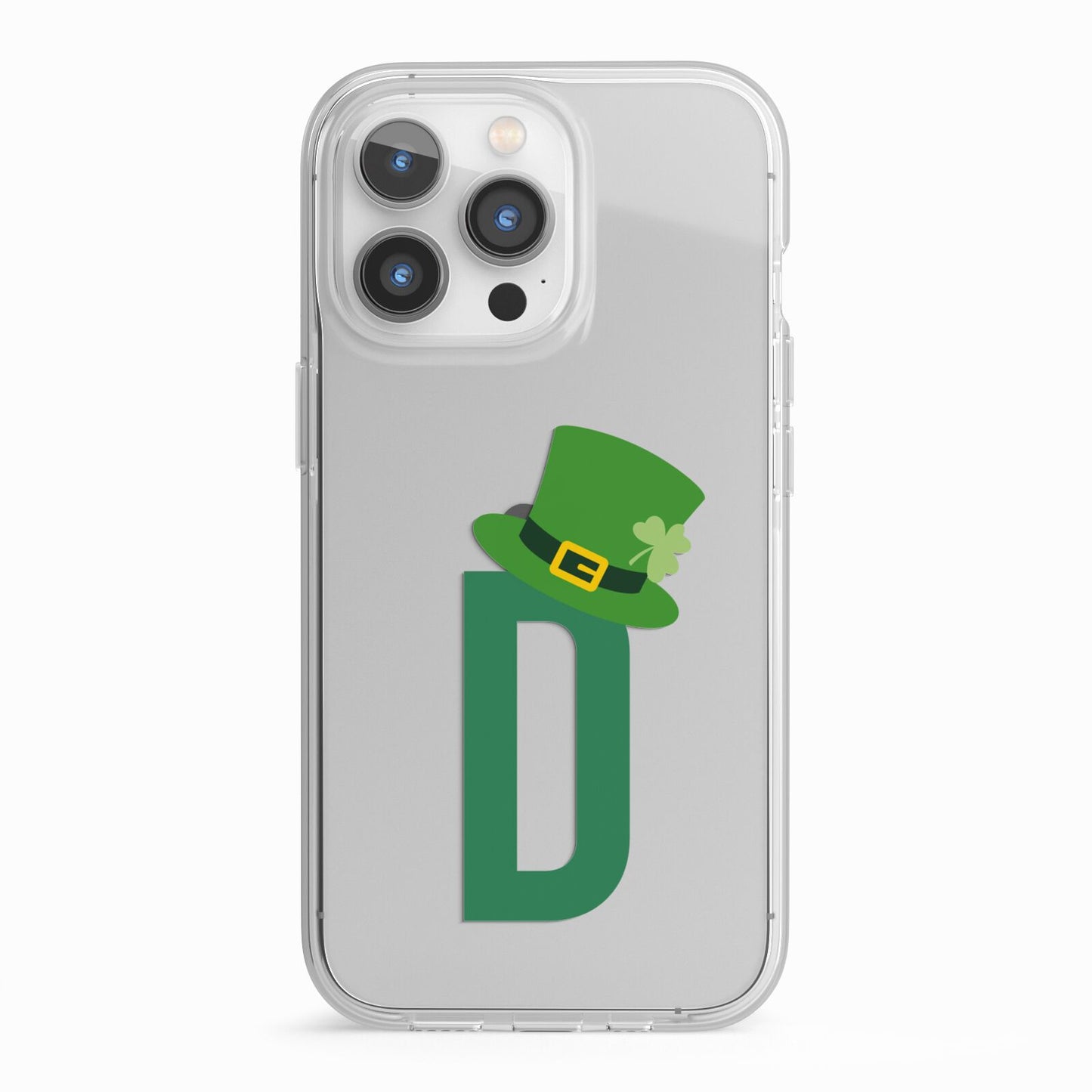Leprechaun Hat Custom Monogram iPhone 13 Pro TPU Impact Case with White Edges