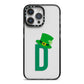 Leprechaun Hat Custom Monogram iPhone 14 Pro Max Black Impact Case on Silver phone