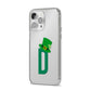 Leprechaun Hat Custom Monogram iPhone 14 Pro Max Clear Tough Case Silver Angled Image