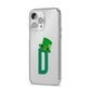 Leprechaun Hat Custom Monogram iPhone 14 Pro Max Clear Tough Case Silver Angled Image