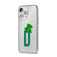 Leprechaun Hat Custom Monogram iPhone 14 Pro Max Glitter Tough Case Silver Angled Image