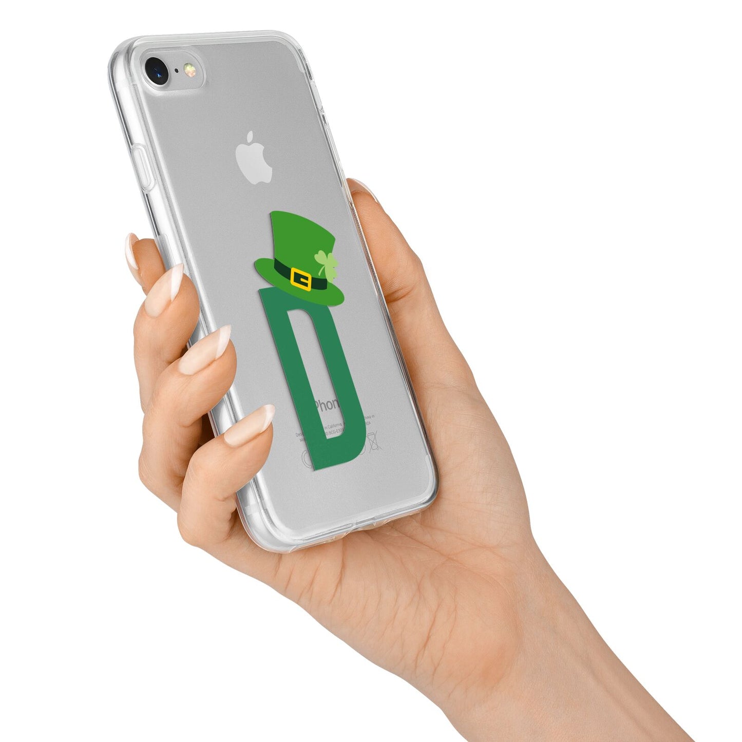 Leprechaun Hat Custom Monogram iPhone 7 Bumper Case on Silver iPhone Alternative Image