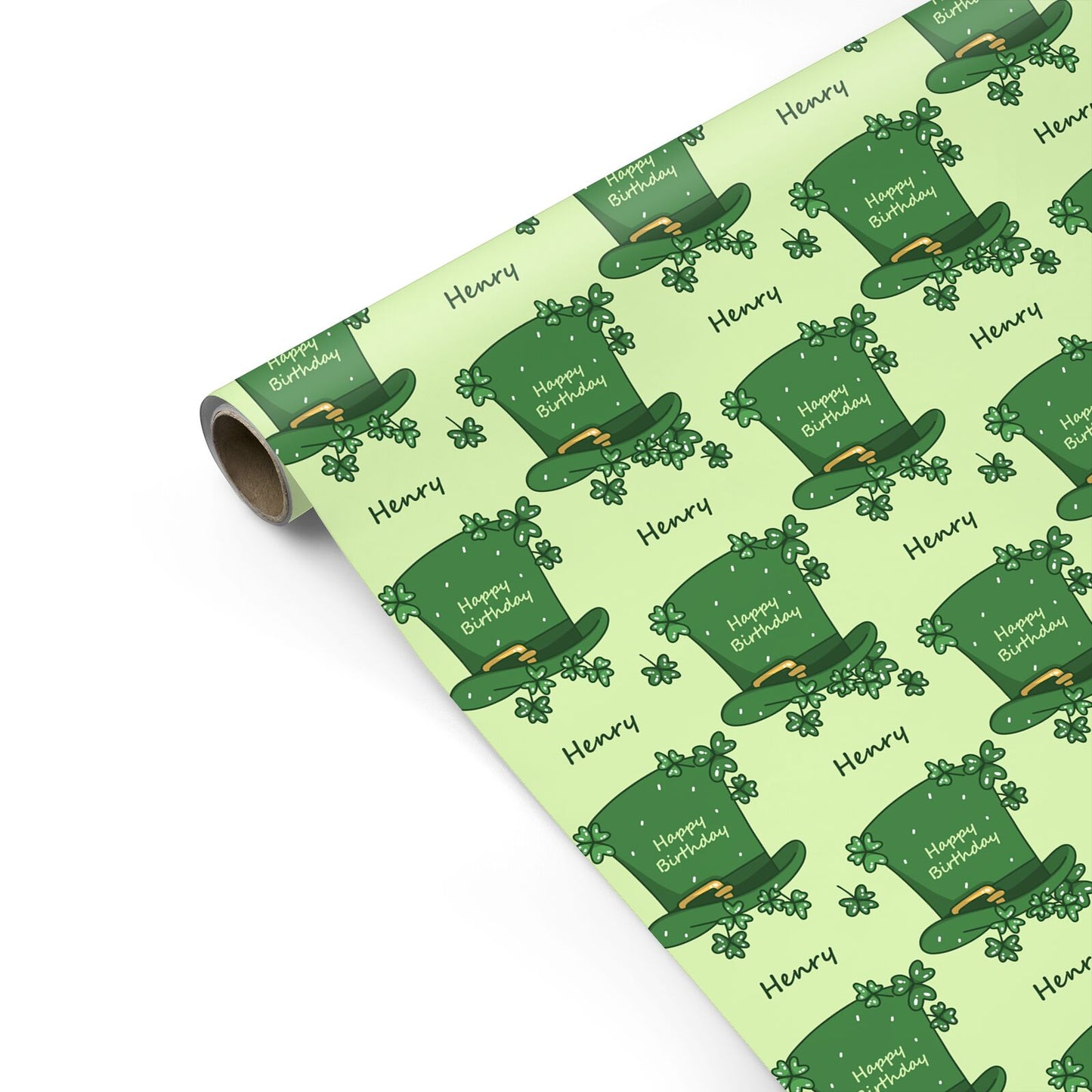 Leprechaun Hat Personalised Happy Birthday Personalised Gift Wrap