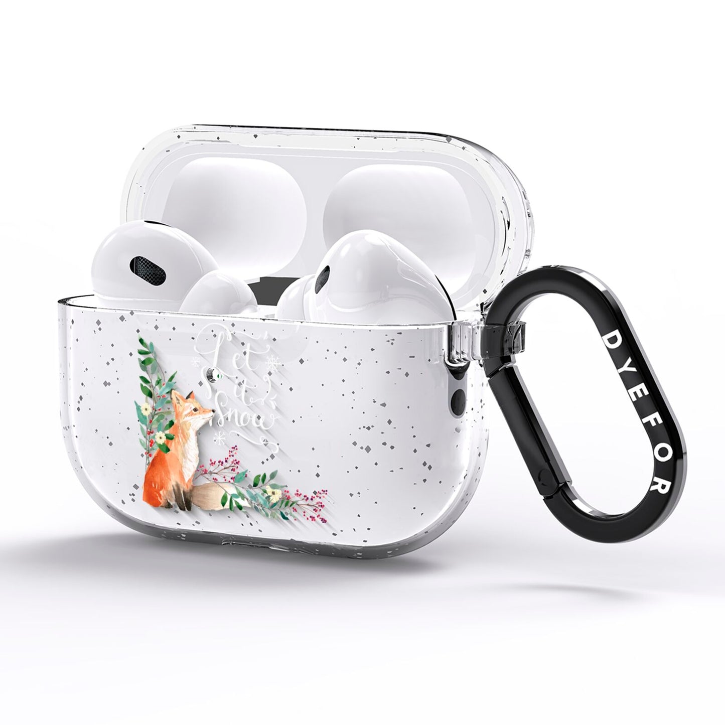 Let It Snow Christmas AirPods Pro Glitter Case Side Image