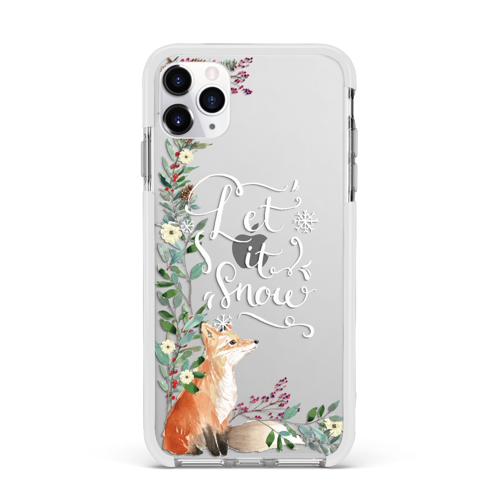 Let It Snow Christmas Apple iPhone 11 Pro Max in Silver with White Impact Case