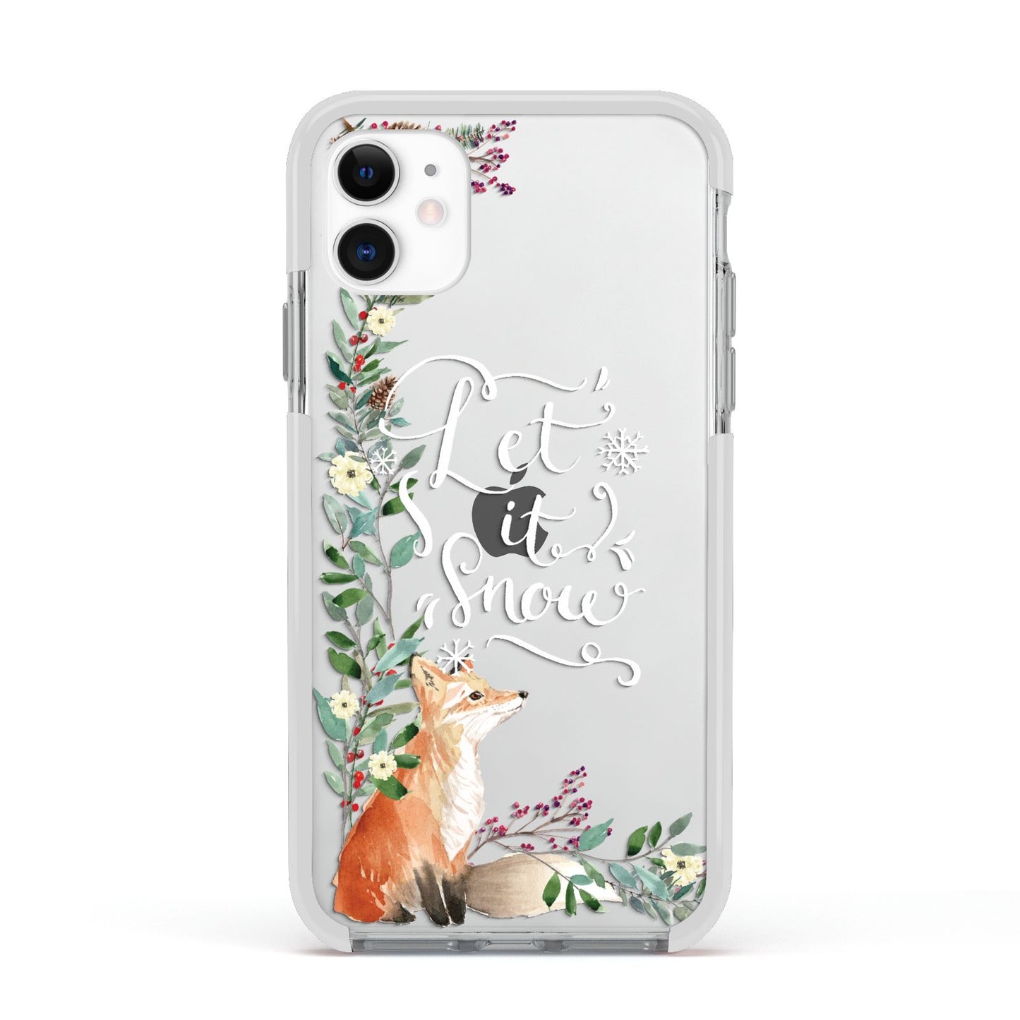 Let It Snow Christmas Apple iPhone 11 in White with White Impact Case
