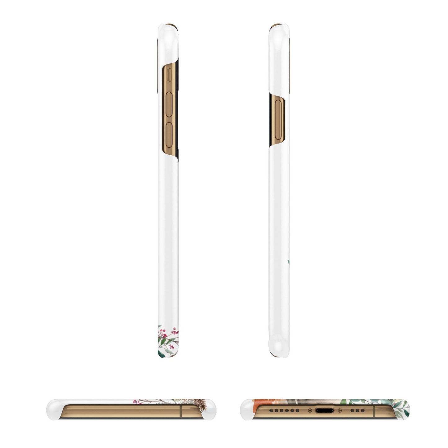 Let It Snow Christmas Apple iPhone Xs 3D Wrap Snap Case Angled Images