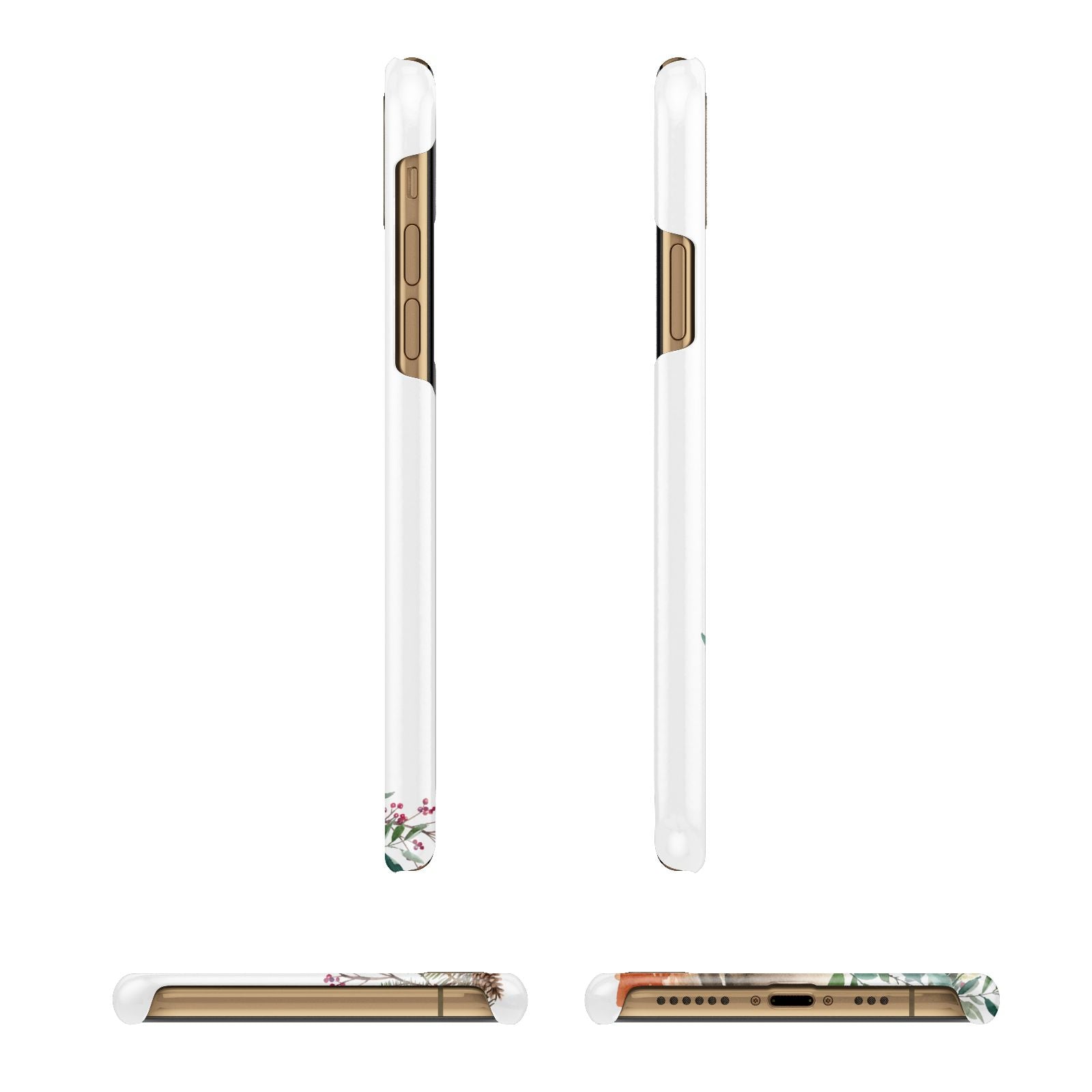 Let It Snow Christmas Apple iPhone Xs 3D Wrap Snap Case Angled Images