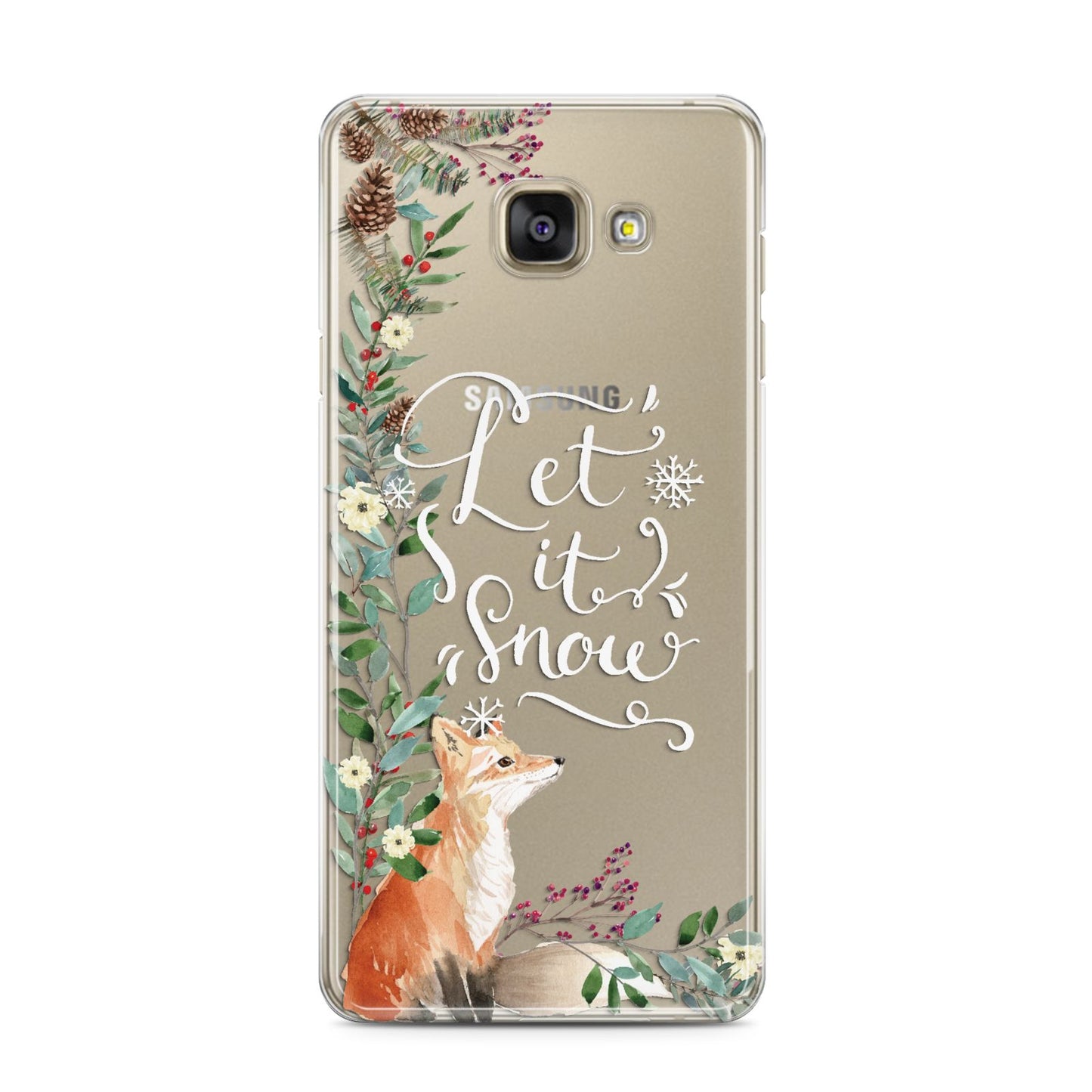 Let It Snow Christmas Samsung Galaxy A3 2016 Case on gold phone