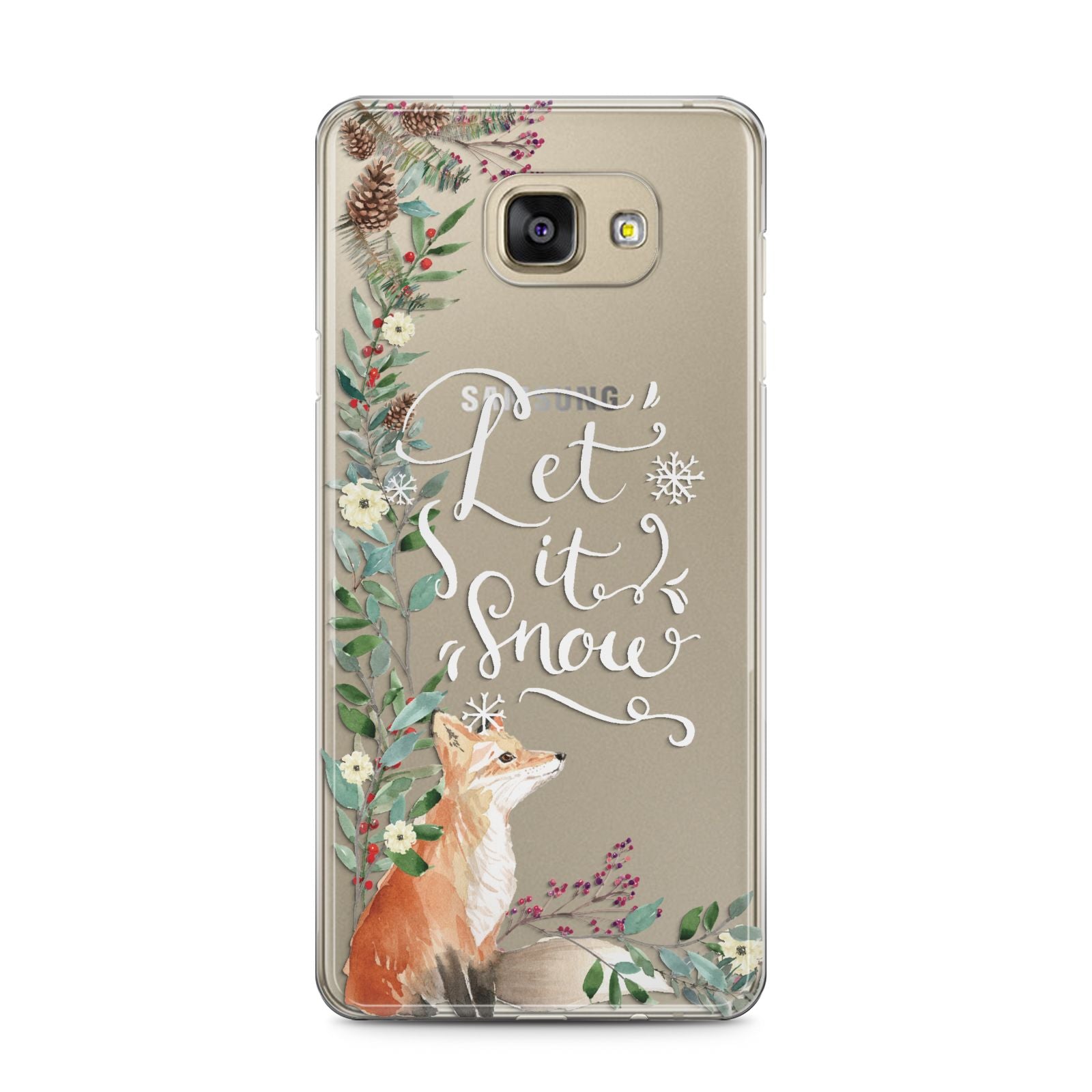 Let It Snow Christmas Samsung Galaxy A5 2016 Case on gold phone
