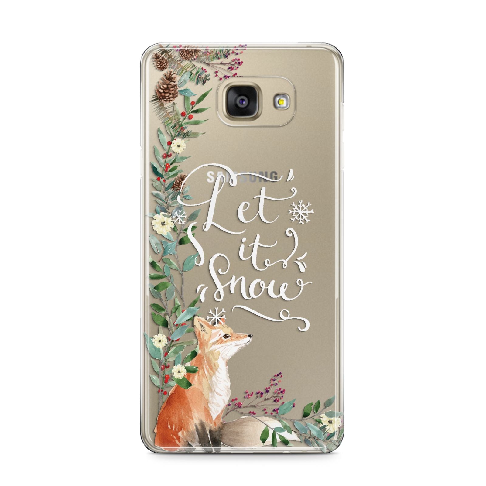 Let It Snow Christmas Samsung Galaxy A9 2016 Case on gold phone