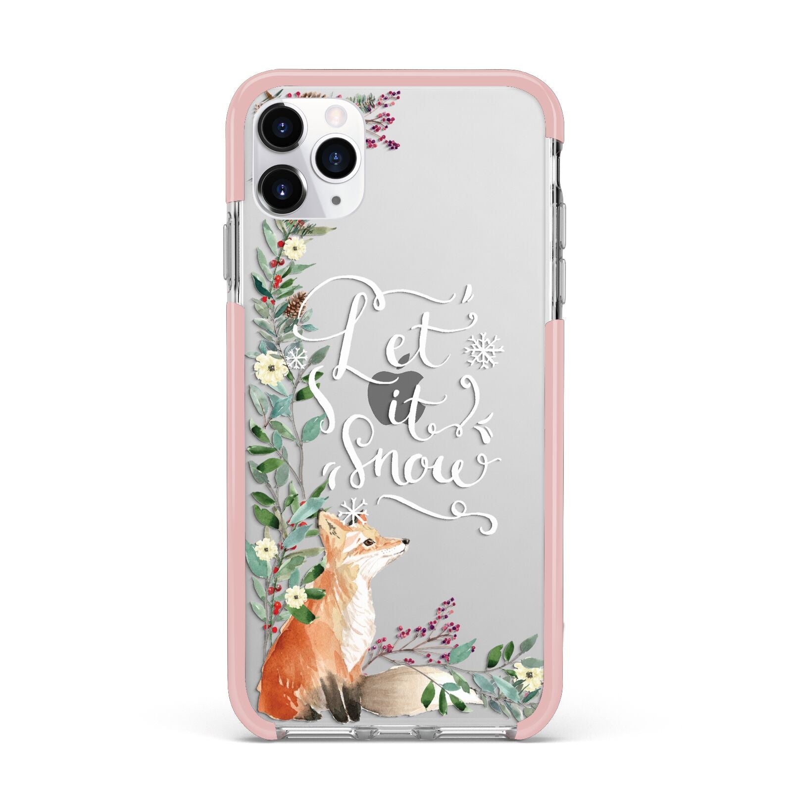 Let It Snow Christmas iPhone 11 Pro Max Impact Pink Edge Case
