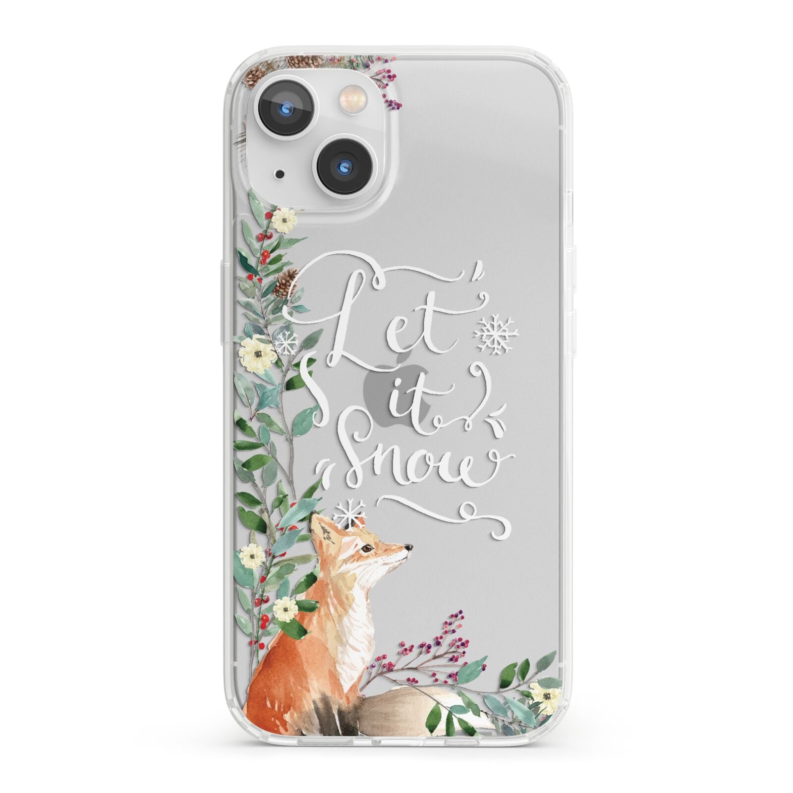 Let It Snow Christmas iPhone 13 Clear Bumper Case