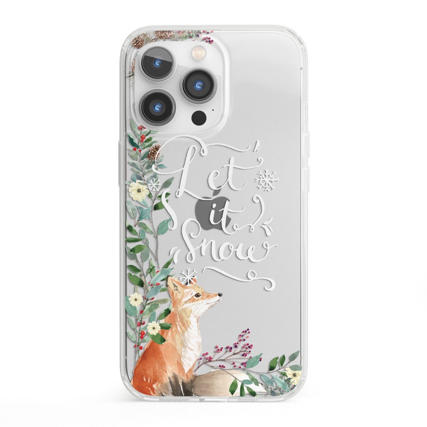 Let It Snow Christmas iPhone 13 Pro Clear Bumper Case