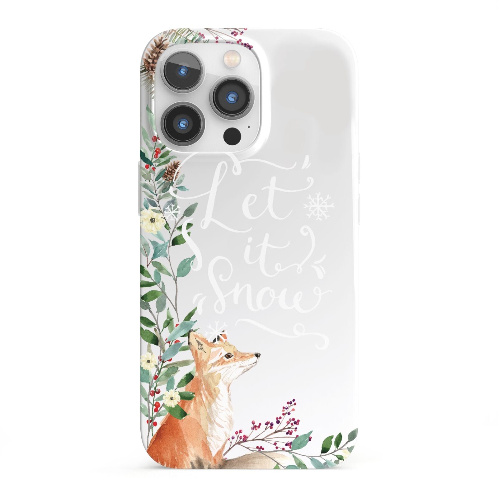 Let It Snow Christmas iPhone 13 Pro Full Wrap 3D Snap Case