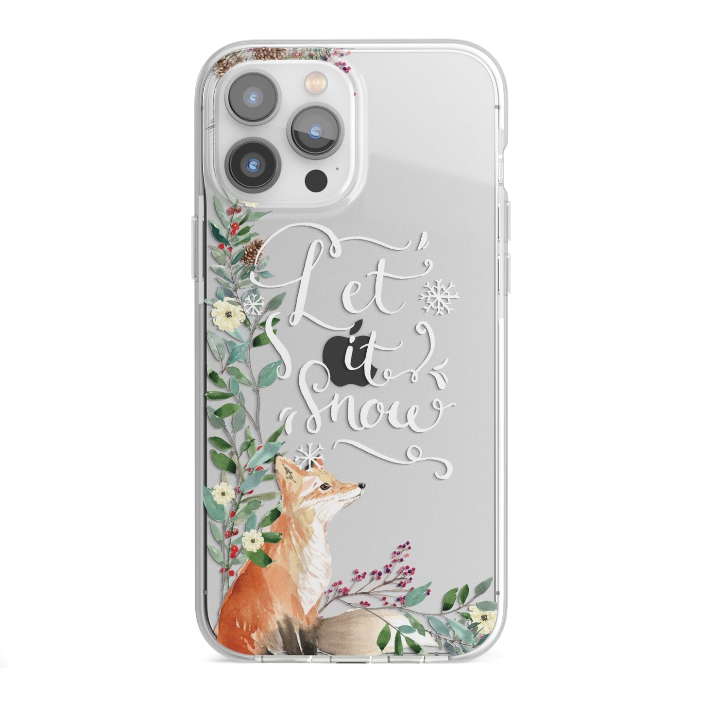 Let It Snow Christmas iPhone 13 Pro Max TPU Impact Case with White Edges