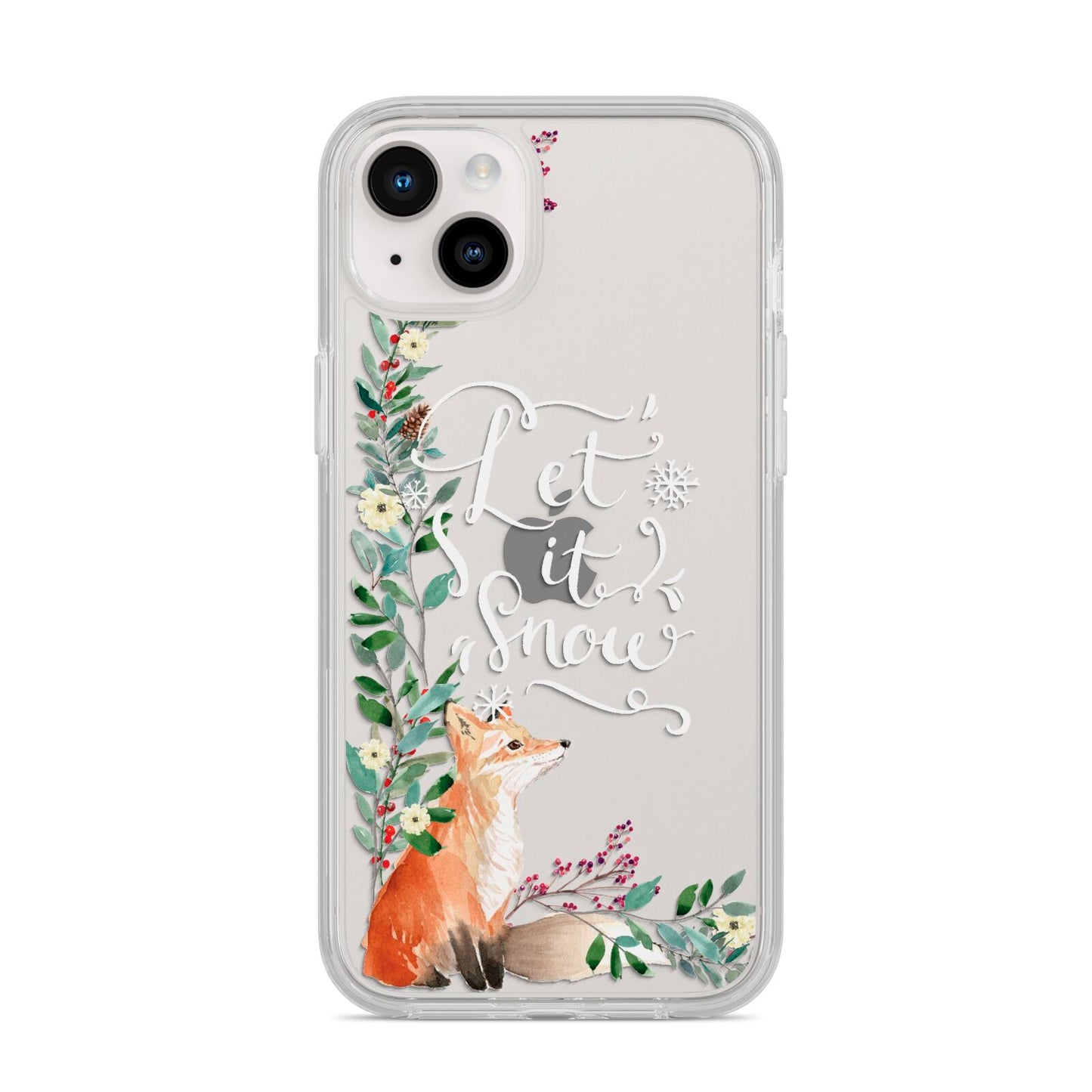 Let It Snow Christmas iPhone 14 Plus Clear Tough Case Starlight