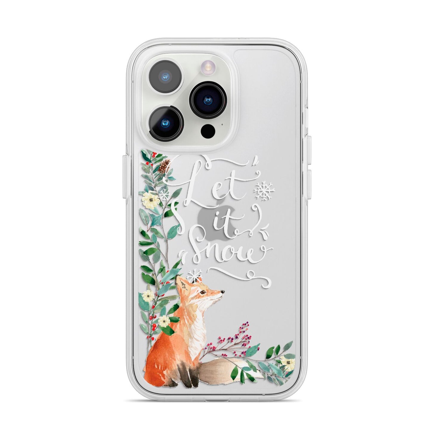 Let It Snow Christmas iPhone 14 Pro Clear Tough Case Silver
