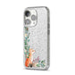 Let It Snow Christmas iPhone 14 Pro Glitter Tough Case Silver Angled Image