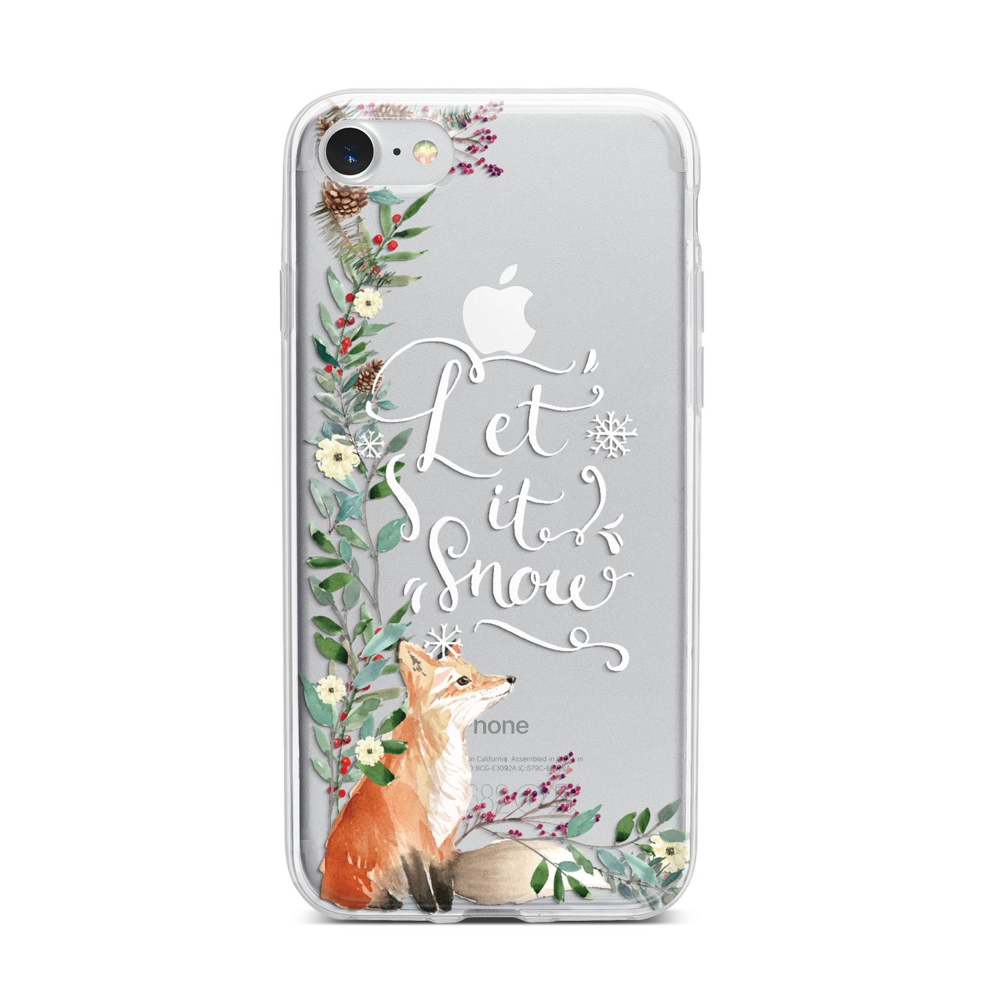 Let It Snow Christmas iPhone 7 Bumper Case on Silver iPhone