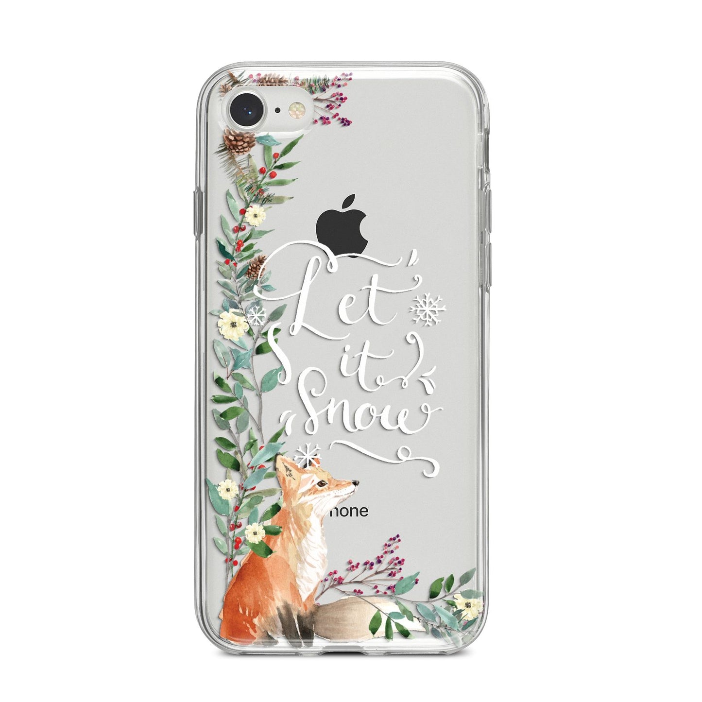 Let It Snow Christmas iPhone 8 Bumper Case on Silver iPhone