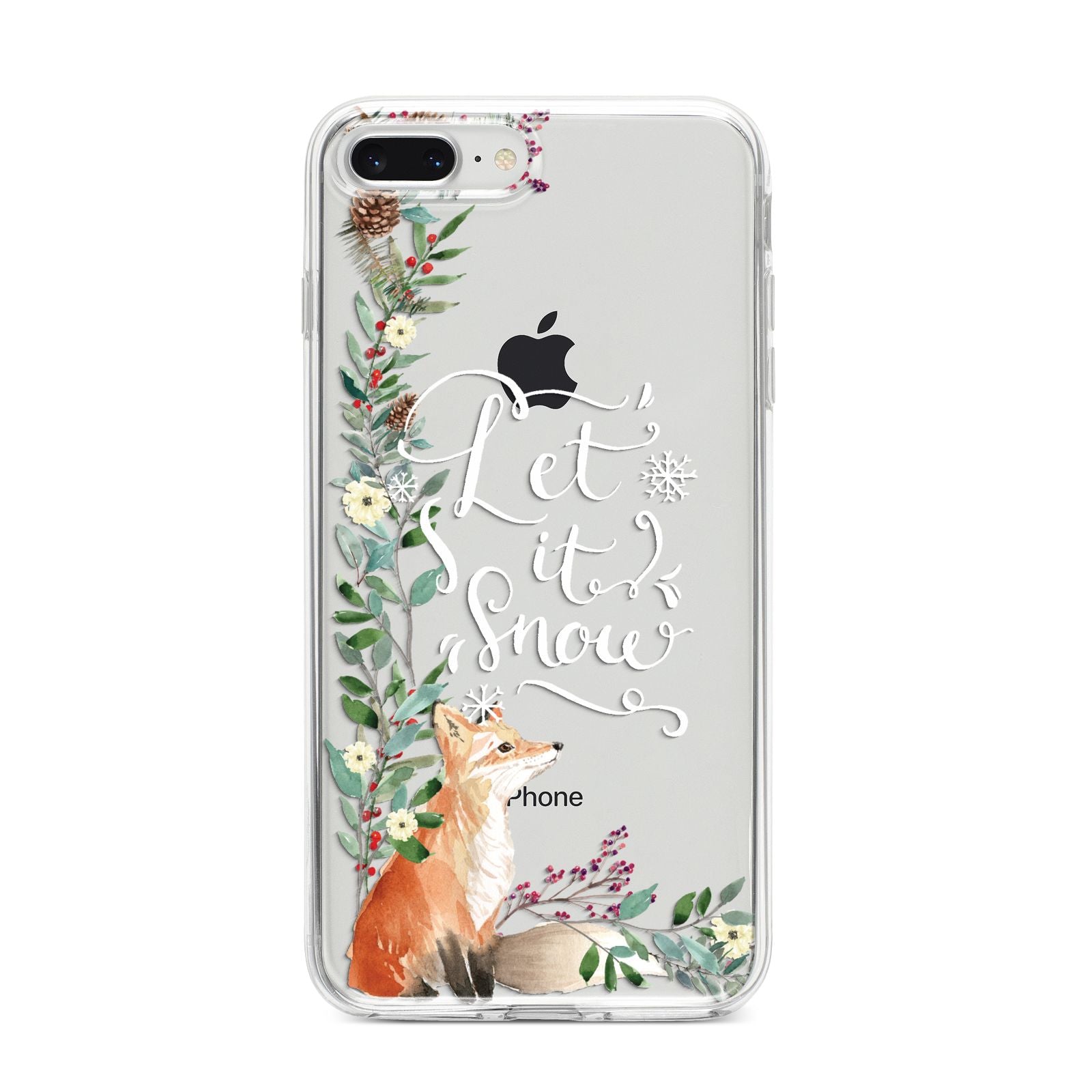 Let It Snow Christmas iPhone 8 Plus Bumper Case on Silver iPhone
