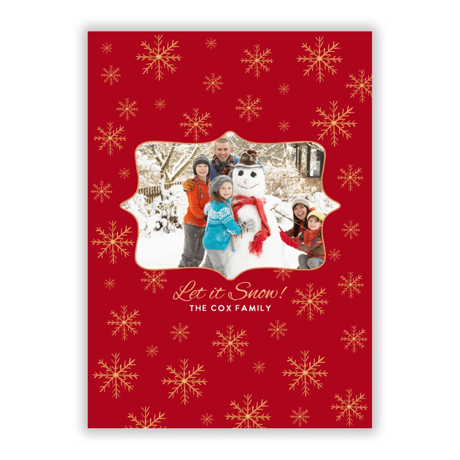 Let it Snow Christmas Photo Upload A5 Flat Greetings Card