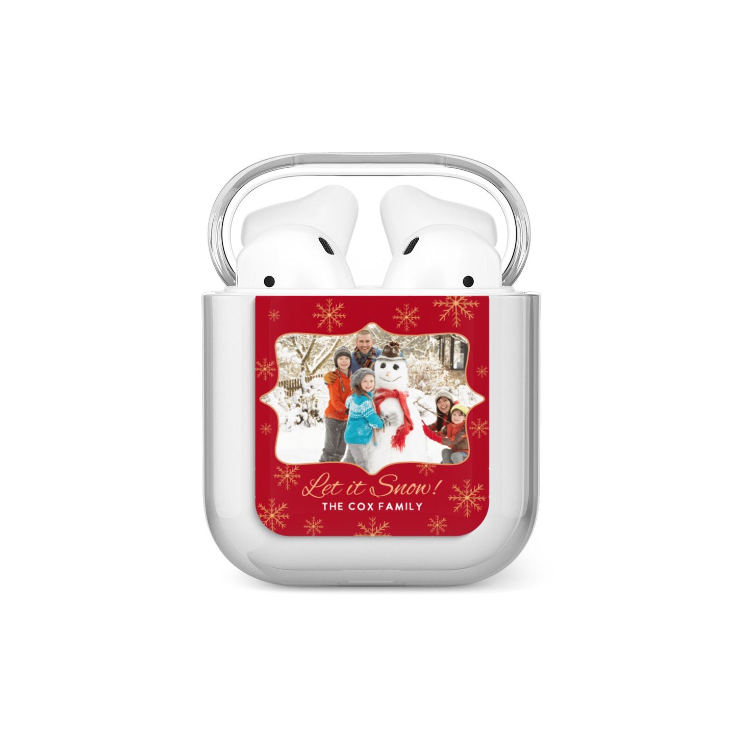 Let it Snow Christmas Photo Upload AirPods Case