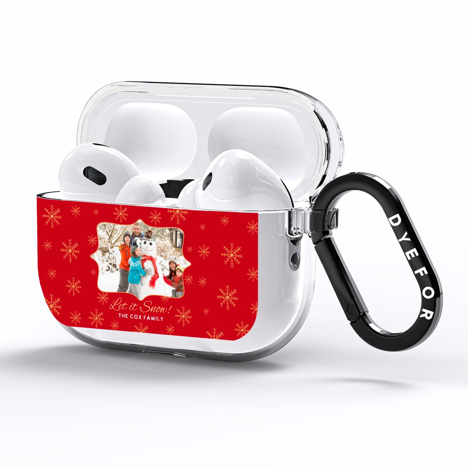 Let it Snow Christmas Photo Upload AirPods Pro Clear Case Side Image