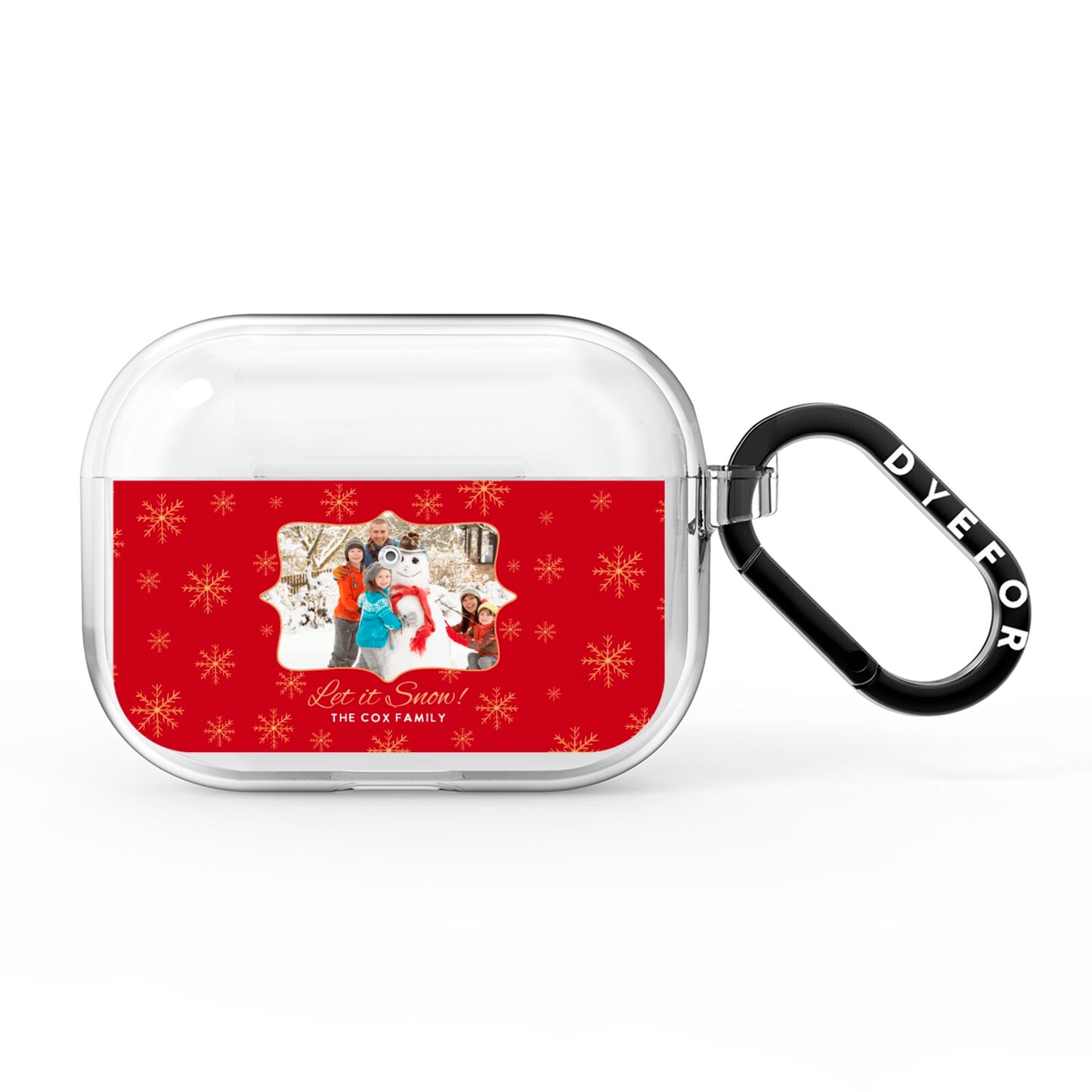 Let it Snow Christmas Photo Upload AirPods Pro Clear Case