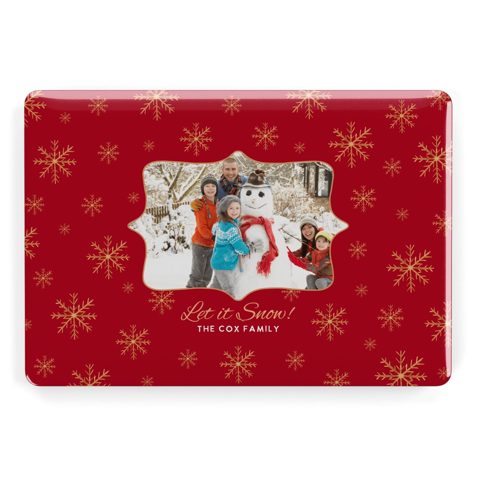 Let it Snow Christmas Photo Upload Apple MacBook Case