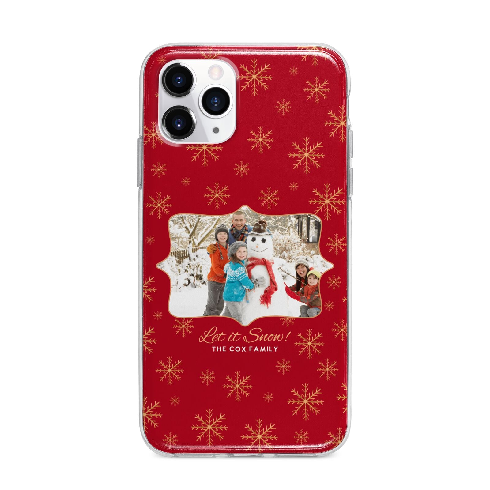 Let it Snow Christmas Photo Upload Apple iPhone 11 Pro in Silver with Bumper Case