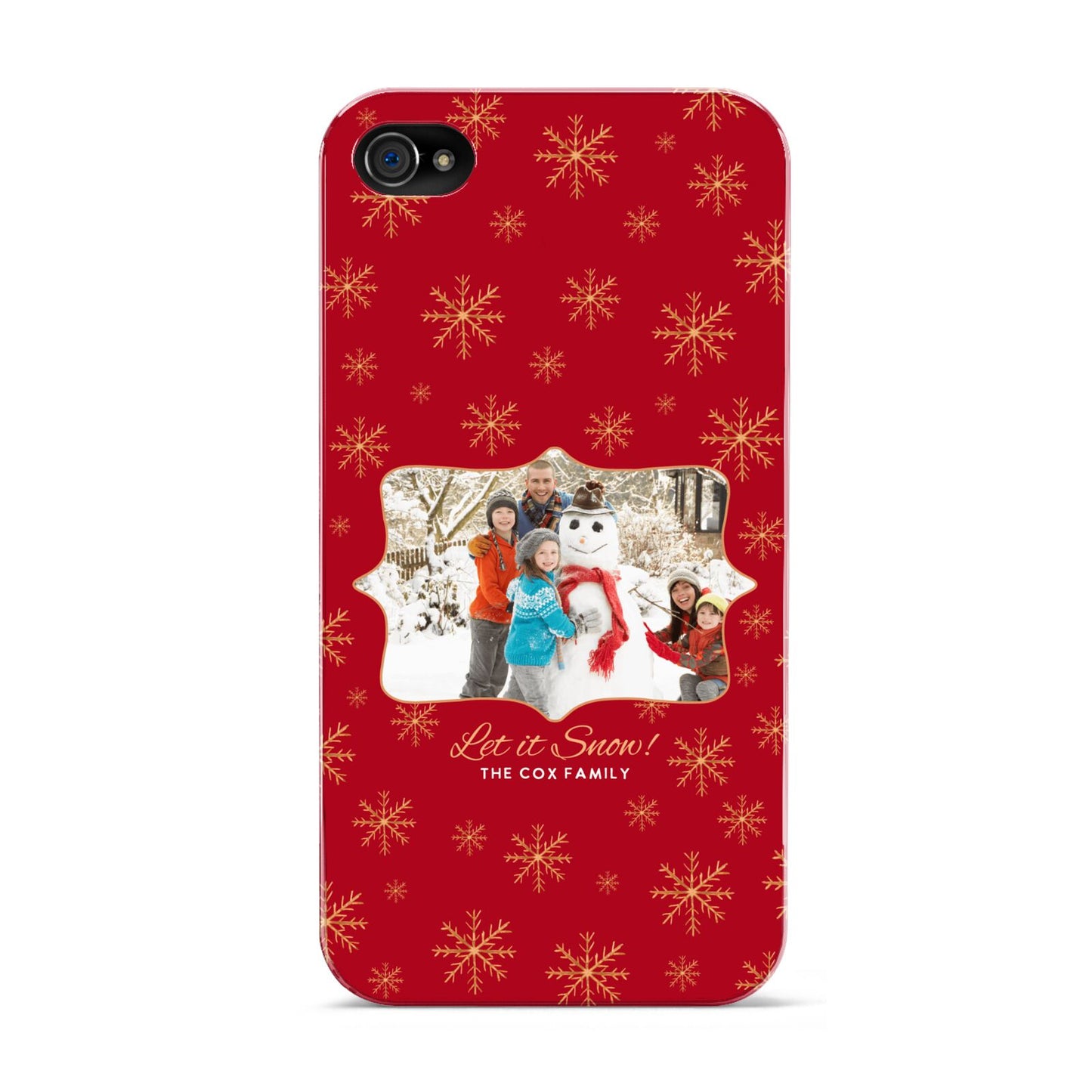 Let it Snow Christmas Photo Upload Apple iPhone 4s Case