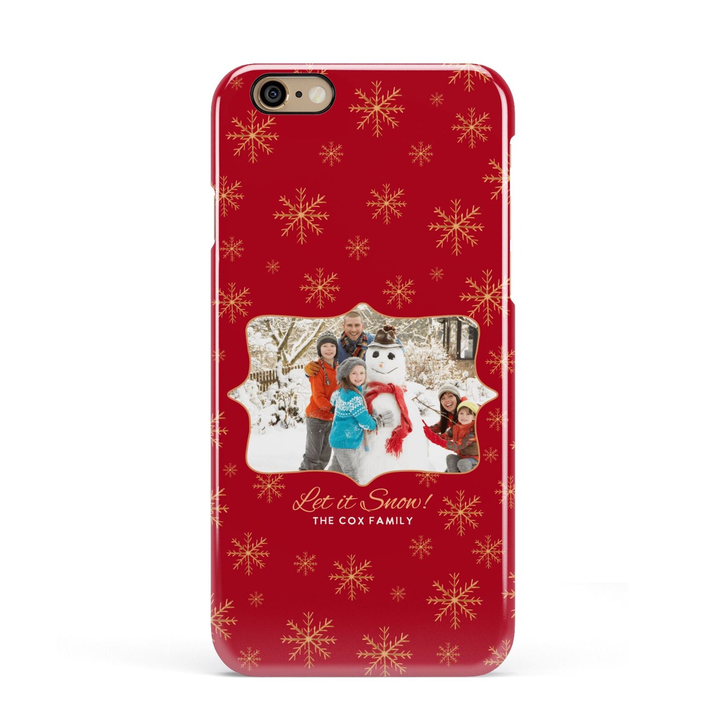 Let it Snow Christmas Photo Upload Apple iPhone 6 3D Snap Case